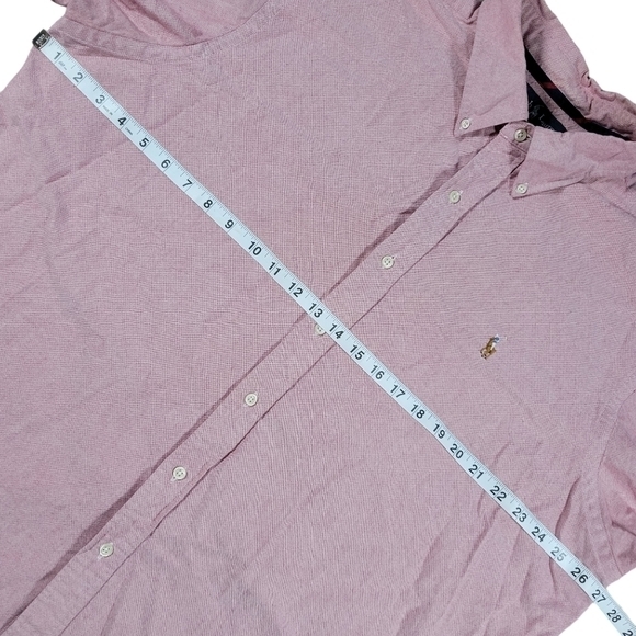 Ralph Lauren Button Down Shirt Mens XXL Pink Red Classic Fit Flesh Pony Holiday - Picture 9 of 10
